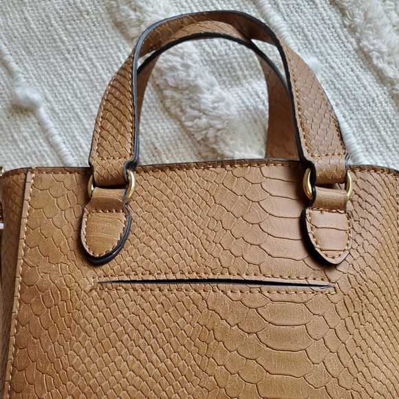 Jessica Simpson Tonal Python Pecan Gia Satchel Women Handbags Purse - Picture 15 of 16